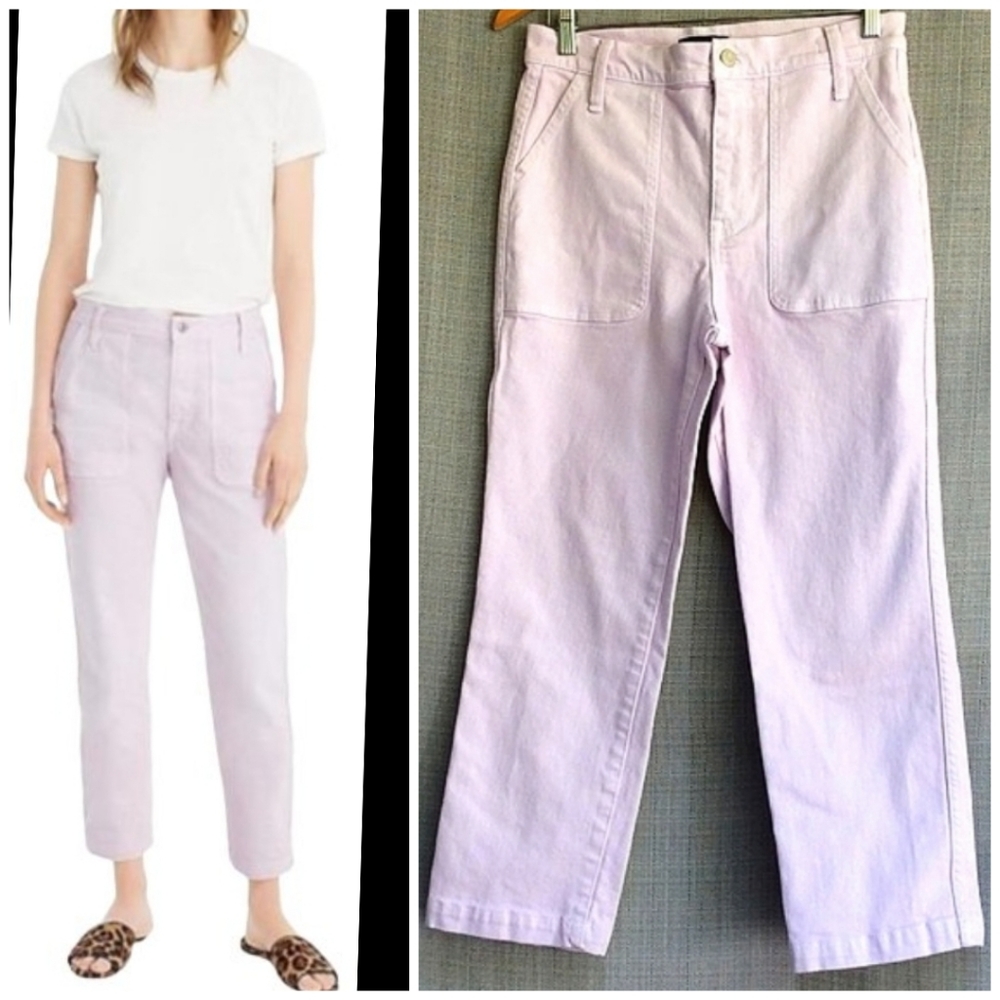 Lilac J Crew Straight Leg Cropped Jeans